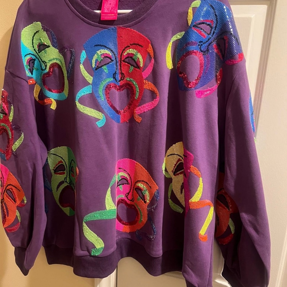 Purple Graphic Women's Sweater